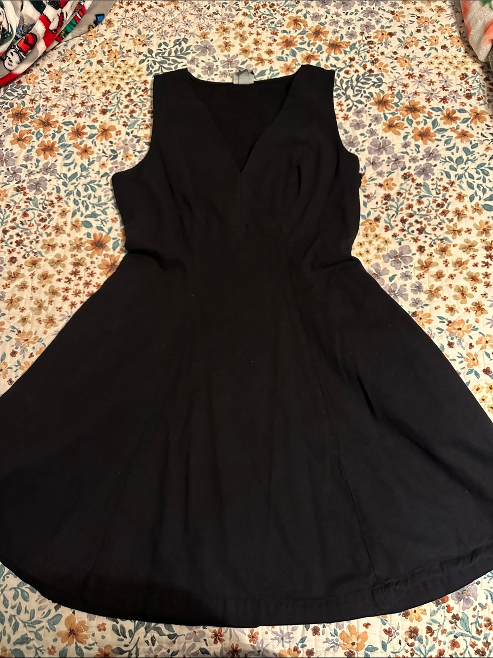 A New Day Black V-Neck Skater Dress